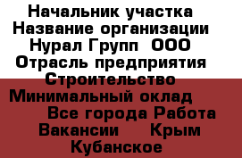 Начальник участка › Название организации ­ Нурал Групп, ООО › Отрасль предприятия ­ Строительство › Минимальный оклад ­ 55 000 - Все города Работа » Вакансии   . Крым,Кубанское